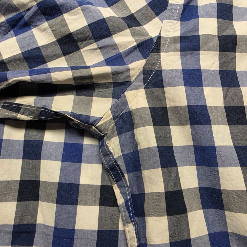 Brooks Brothers Red Fleece Mens L Plaid Check Button Down Shirt Blue White - Picture 9 of 10